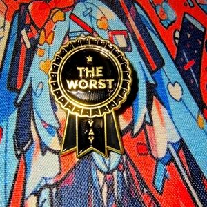 Women’s Accessories Funny Black and Gold 'The Worst' Award Ribbon Enamel Pin